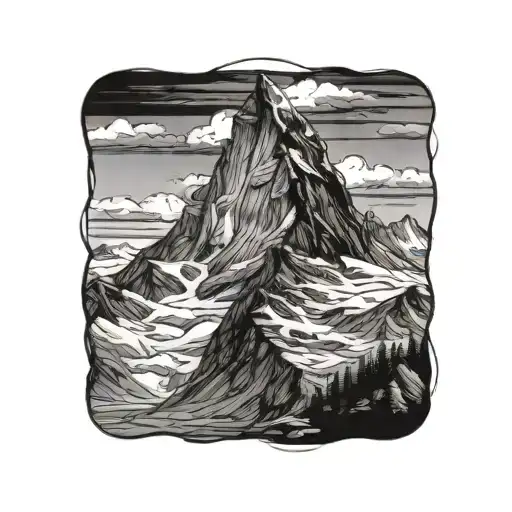 matterhorn peak shading tattoo design idea