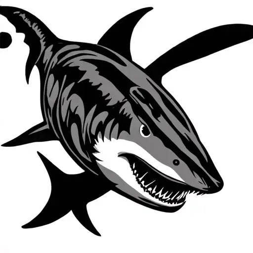 small tribal shark tattoo design idea