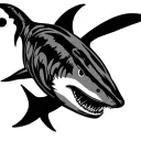 small tribal shark tattoo design idea