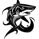 small tribal shark tattoo design idea