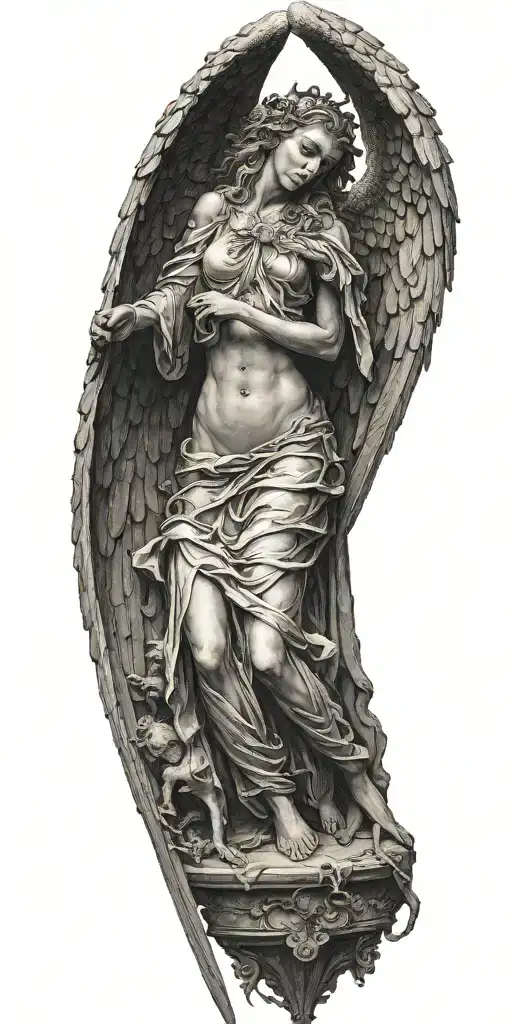 gustave dore death angel tattoo design idea