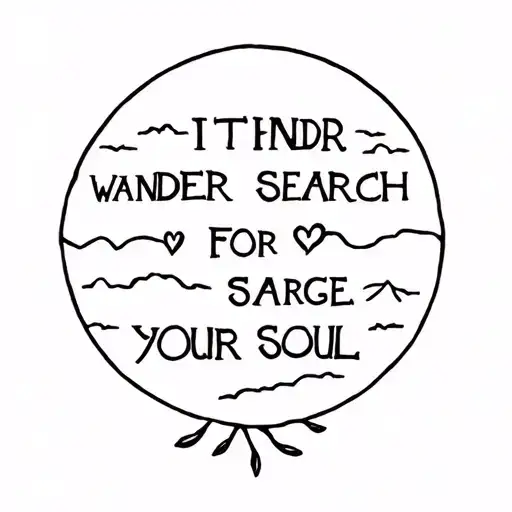outdoors, wander search for your soul tattoo design idea