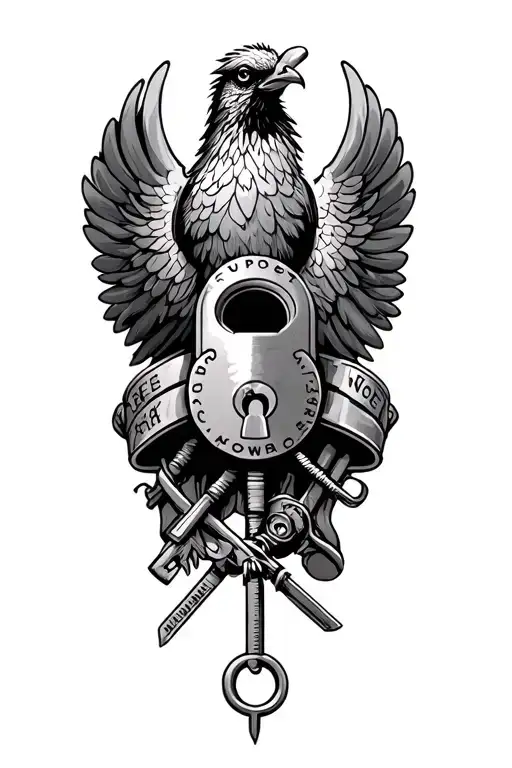 Lockpick, lock, safecracking, vehicle extrication, pheonix(bird), Nevada State Prison, S.E.R.E, emergency services tattoo design idea