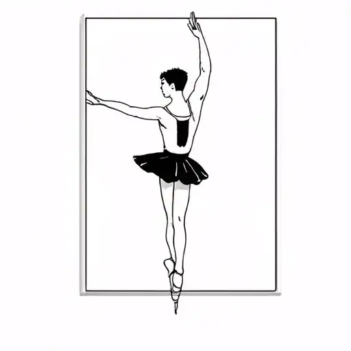 ballet boy staring in a rectangle mirror reflection tattoo design idea