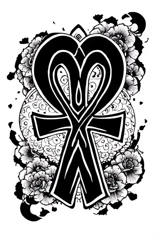 Ankh Symbol made tattoo design idea