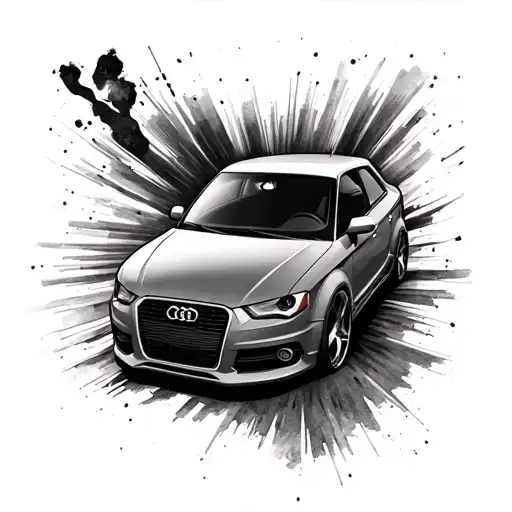 i want to tattoo my car on my forearm. its an audi a3 coupe, s line from 2010. i want it to look cool and simple tattoo design idea