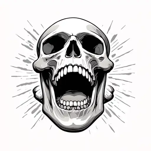 Skull Open Mouth tattoo design idea