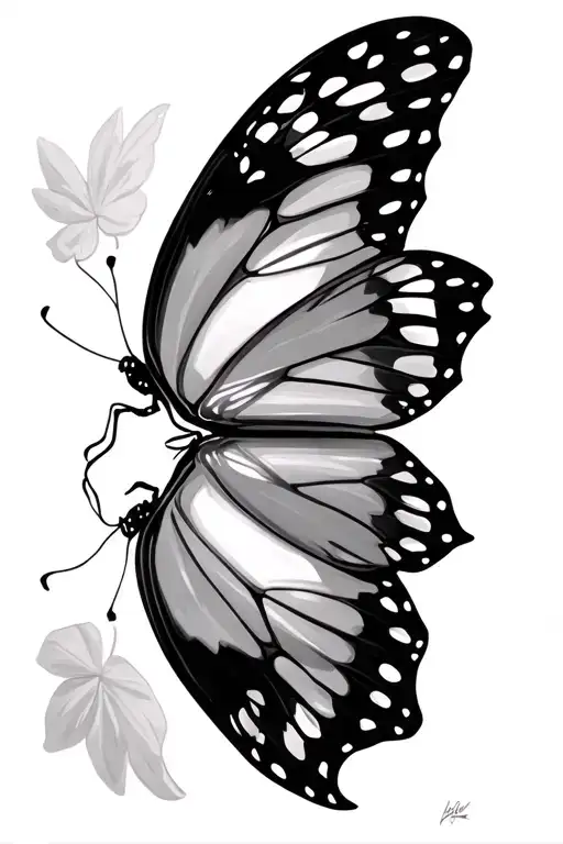 butterfly with the body being an hourglass with 3 parts not two tattoo design idea