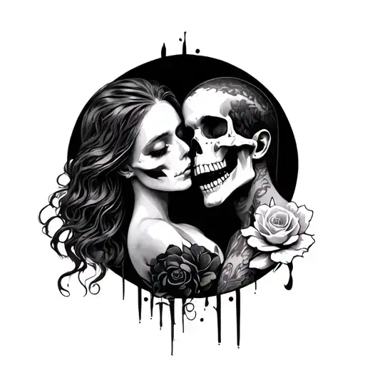 The lovers death tattoo design idea