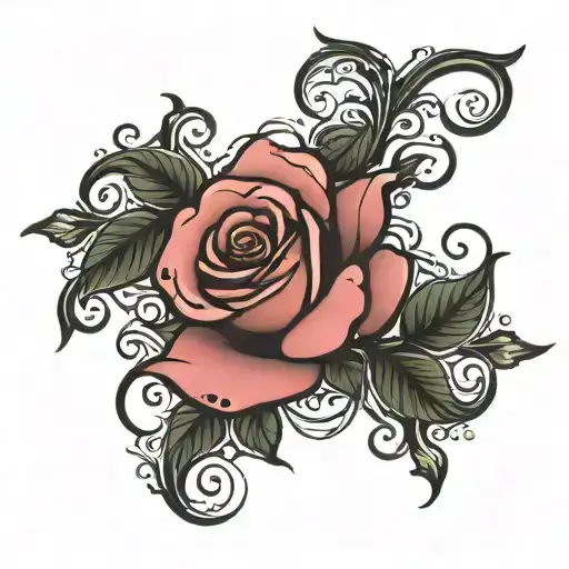 Rose Vine, without flower bouquet wrapped, from wrist to elbow  tattoo design idea