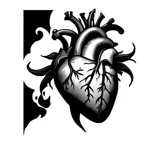 Masculine Heart tattoo design idea