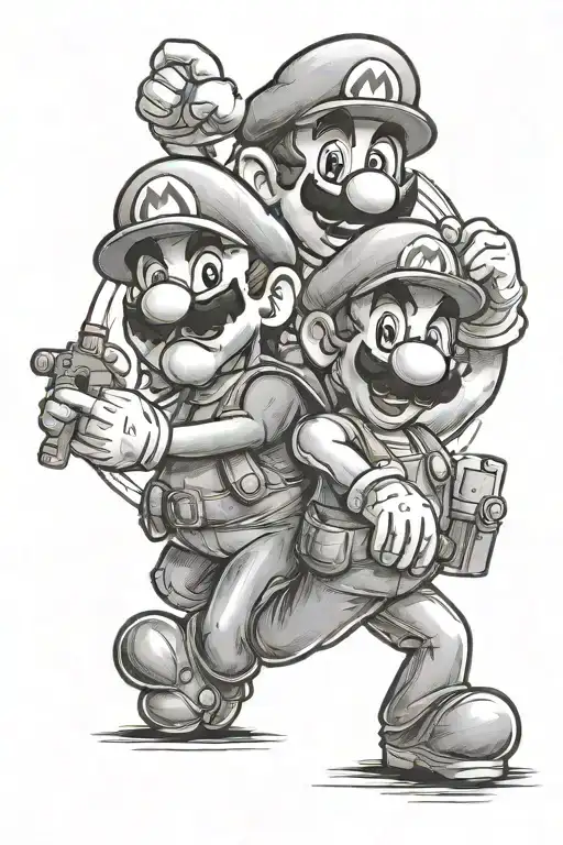 Mario Bros tattoo design idea