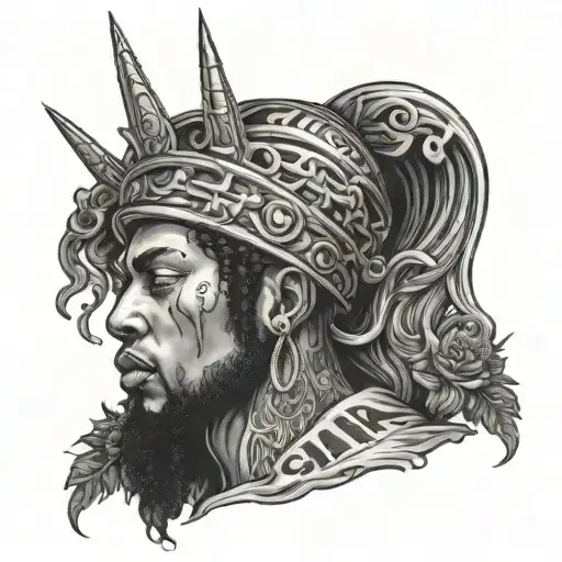 rap album born sinner tattoo design idea