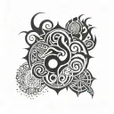 five elements air water fire earth spirit avatar mixed tattoo design idea