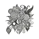 five elements air water fire earth spirit avatar mixed tattoo design idea