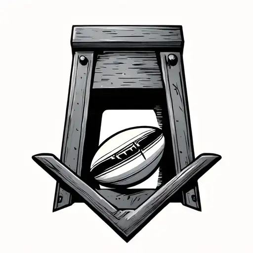 guillotine and rugby tattoo design idea