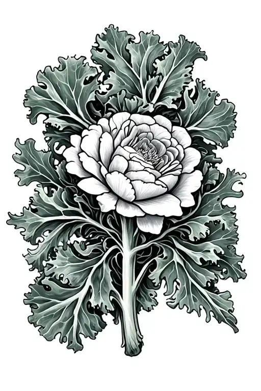 Kale the name as a spine tattoo no veggies floral design tattoo design idea