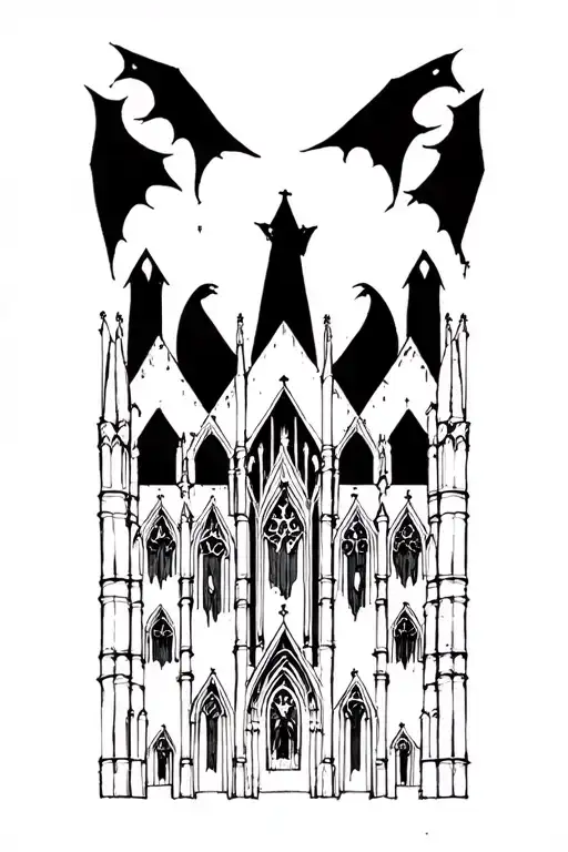Goth catedral tattoo design idea