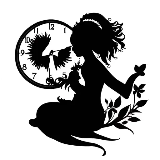 Daughter Birth Clock tattoo design idea
