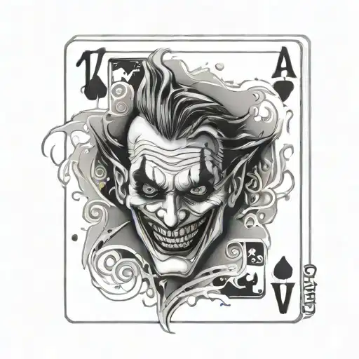 Joker Card Psycho tattoo design idea