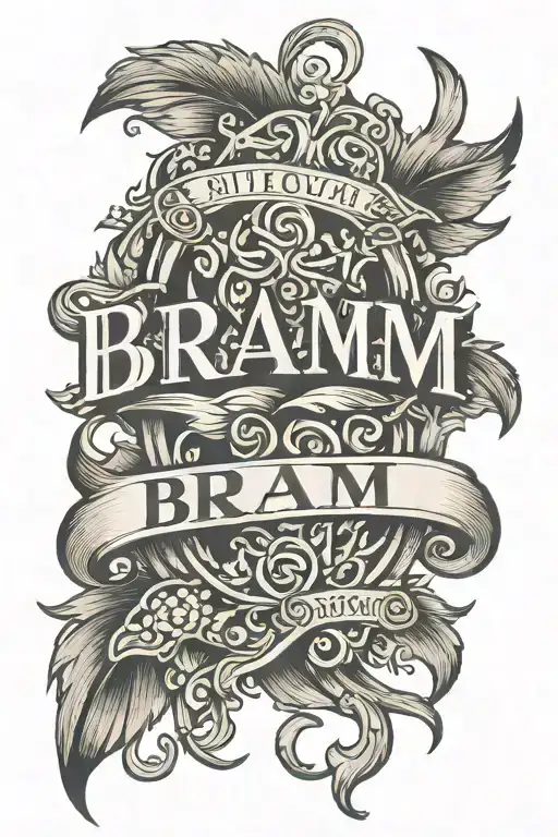 Bram name engraved tattoo design idea