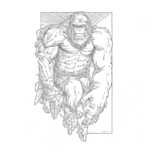 a king kong tattoo design idea