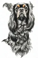 Cavalier king Charles spaniel dog tattoo design idea