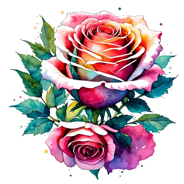 roses wrapped tattoo design idea