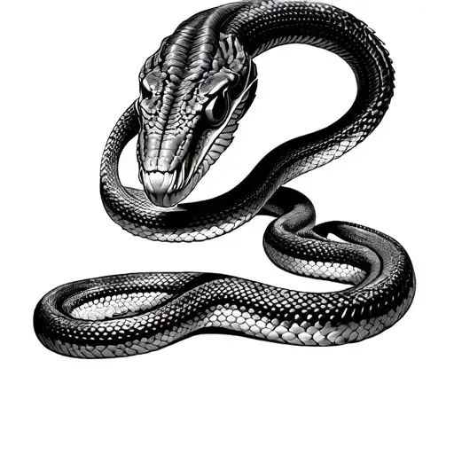 king cobra realistic portrait tattoo design idea