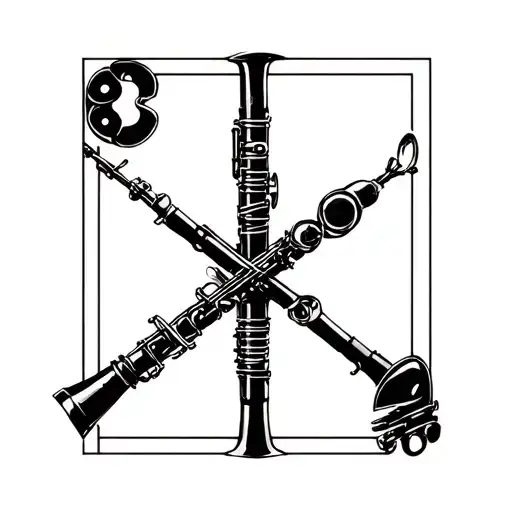 clarinet key system tattoo design idea