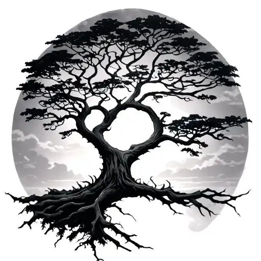 african tree of life tattoo design idea
