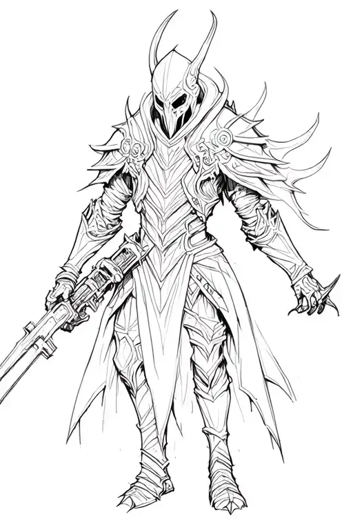 dark souls exterminator that has been conformed into the dark sided ways  tattoo design idea