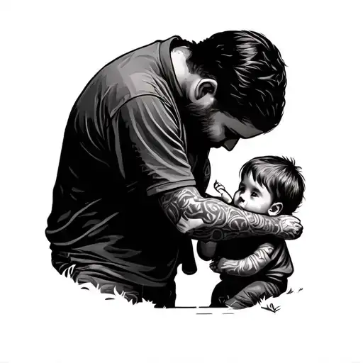 Child Dad tattoo design idea