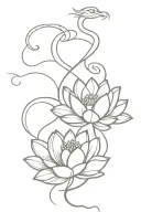 snake and lotus tattoo design idea