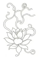snake and lotus tattoo design idea