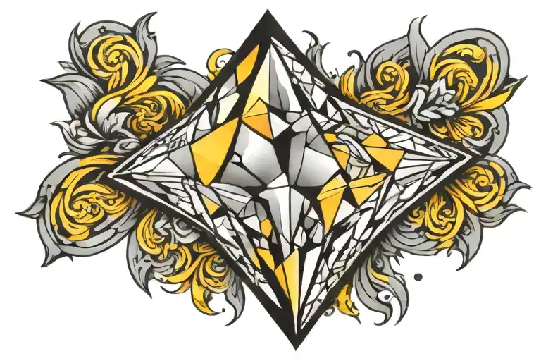 shine on you crazy diamond in diamond shape inside tattoo design idea
