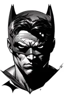 superman using his lazer vision to burn his symbol into the batman symbol  tattoo design idea