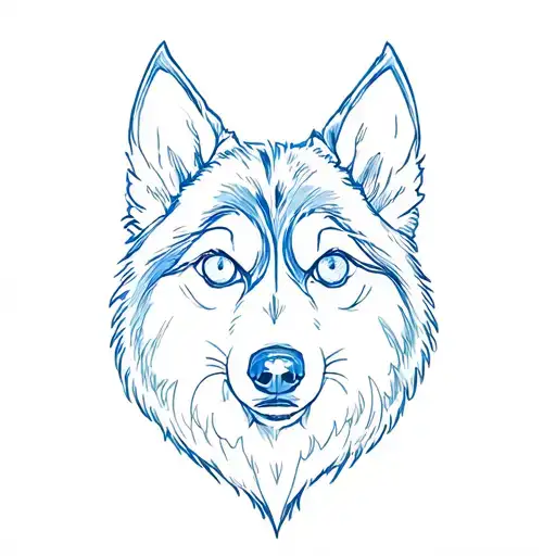 "ANIMA" HUSKY HEAD SAGE 3 EYES tattoo design idea