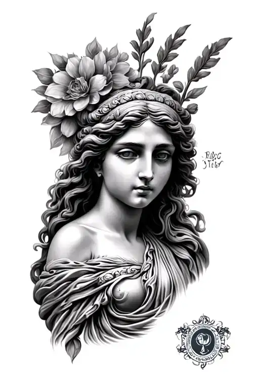 greek goddess tattoo design idea