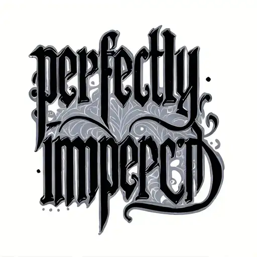 "perfectly imperfect" Ambigram tattoo design idea