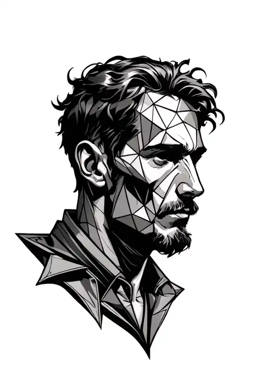 Hodgkins Lymphoma cancer fighter, a Father, gamer, card games, 3D geometric tattoo design idea