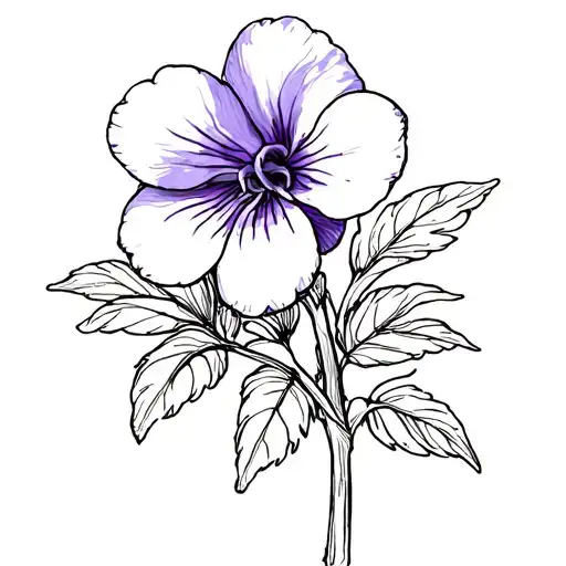 african violet tattoo design idea