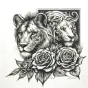 emma 18.02.2015 13:33 and rose and heart and lion and Sparta tattoo design idea