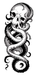 tentacles wrapped on the arm tattoo design idea