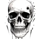 bullet holes in a skull tattoo design idea