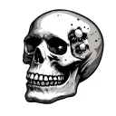 bullet holes in a skull tattoo design idea