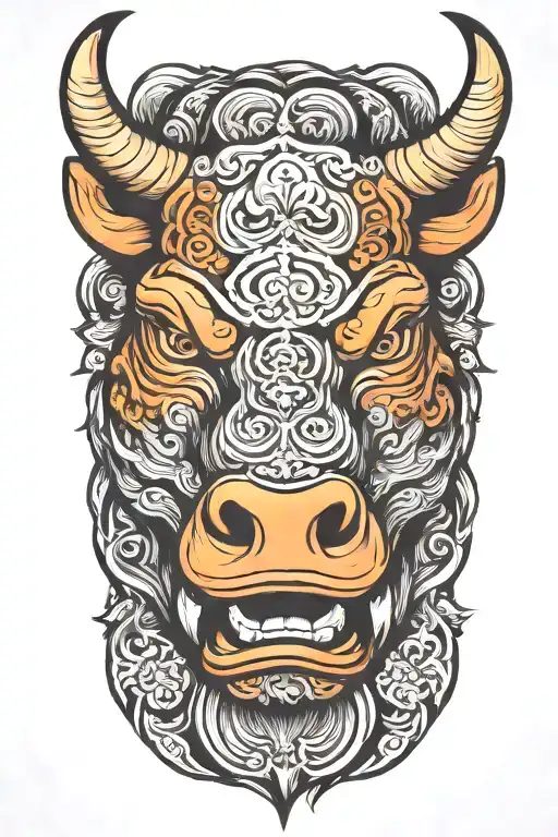 bull head tattoo design idea
