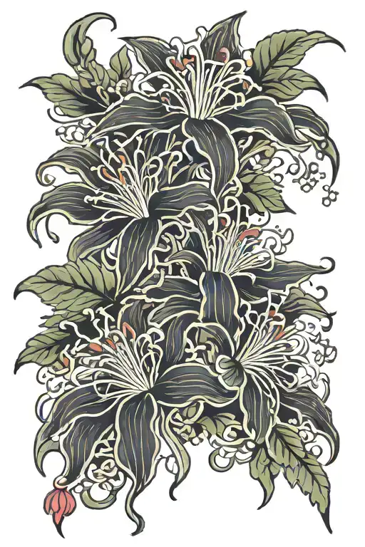 japanese red spider lily tattoo tattoo design idea