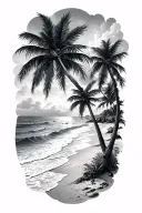 beach theme sleeve tattoo design idea