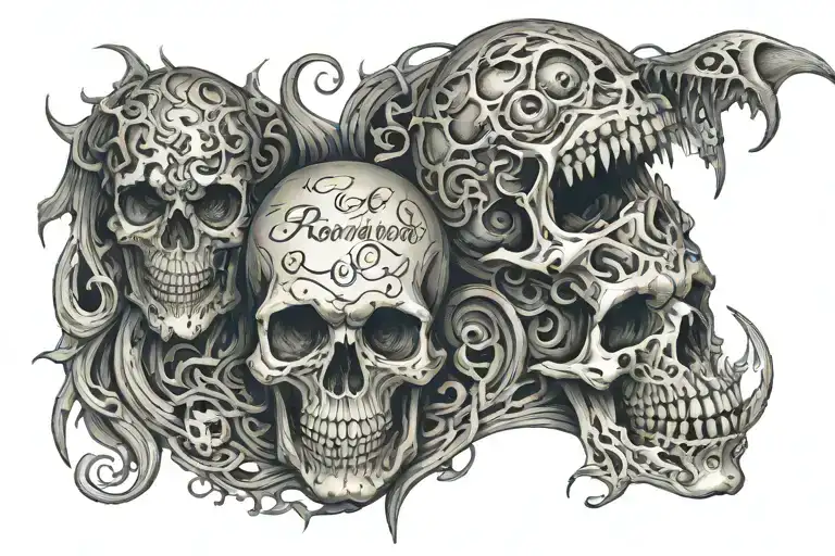 names incorporated into the design tattoo design idea